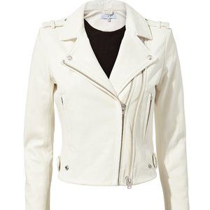 IRO PARIS: Dylan Cropped Leather Moto Jacket